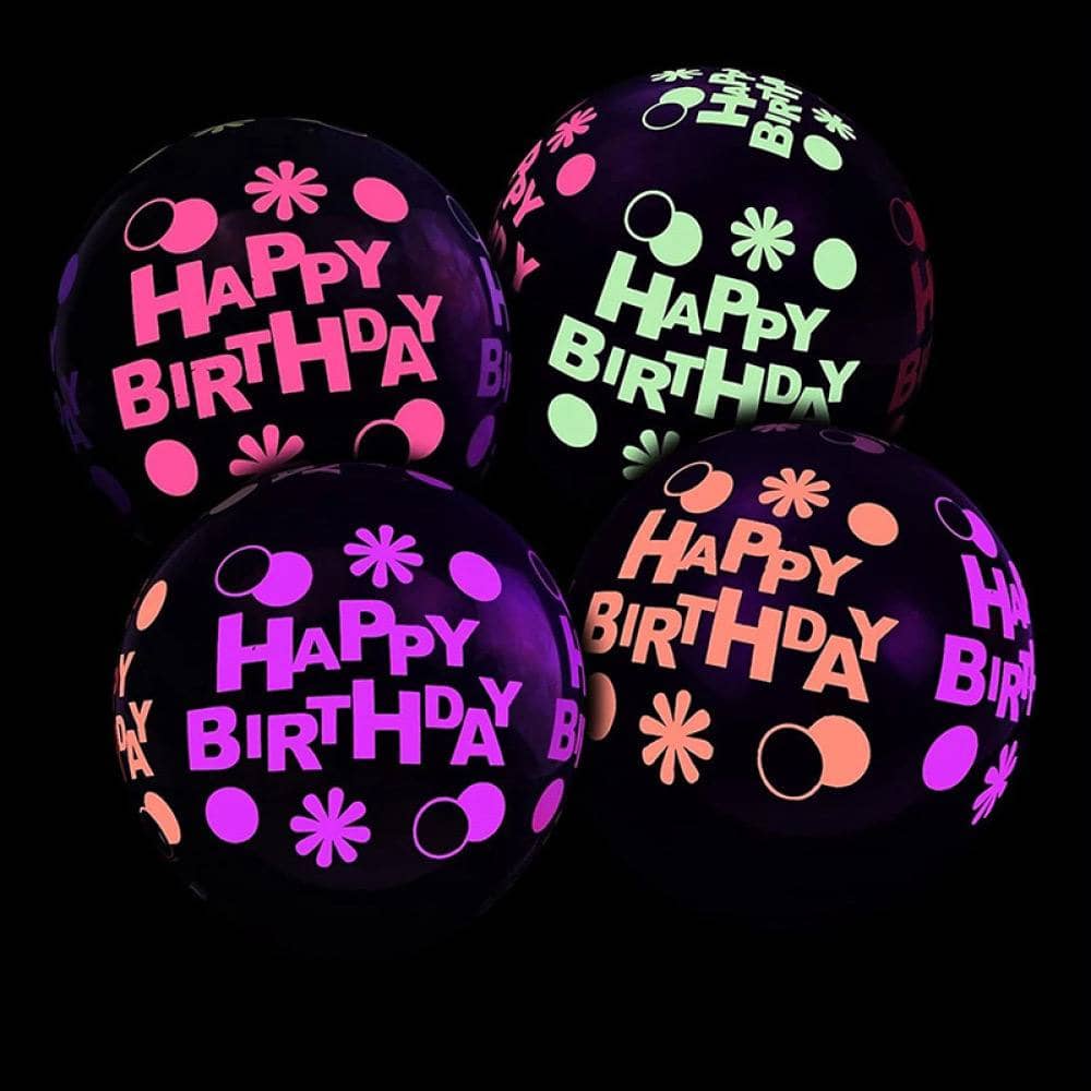 Флуоресцентный воздушный шар Happy Birthday. 1