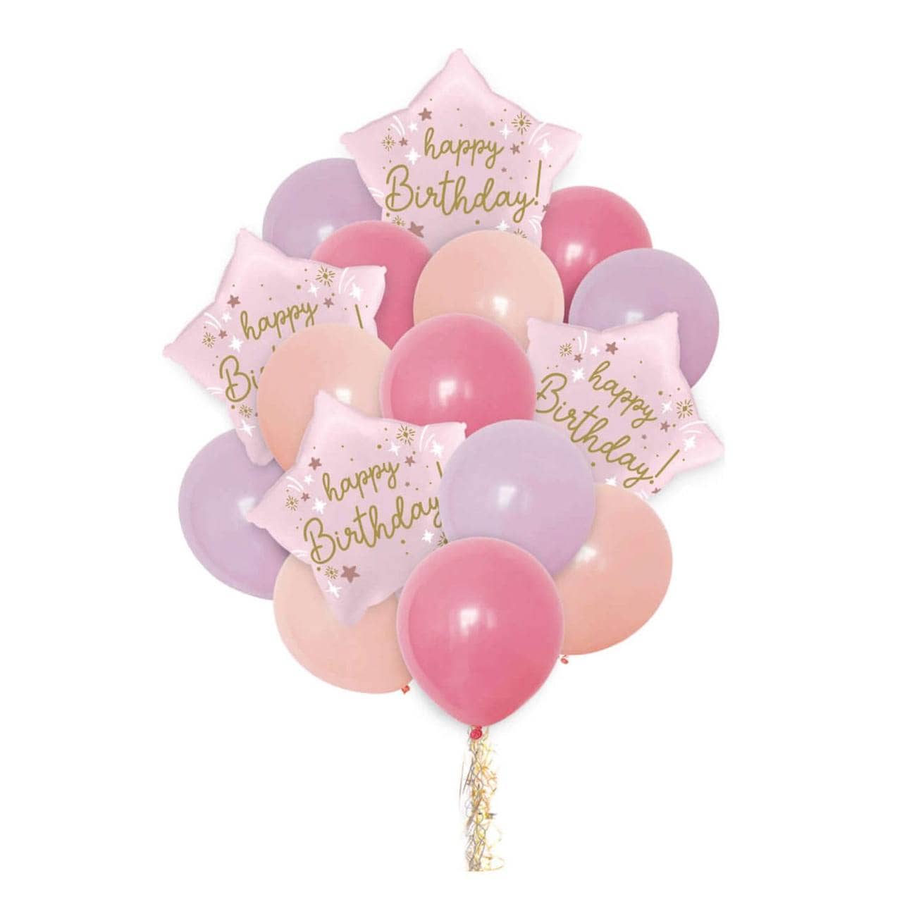 Набор шаров Happy birthday 16x розовый 1