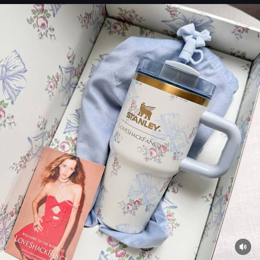 Термокружка Stanley Love Shack Fancy , 20 oz / Бантик голубой 1