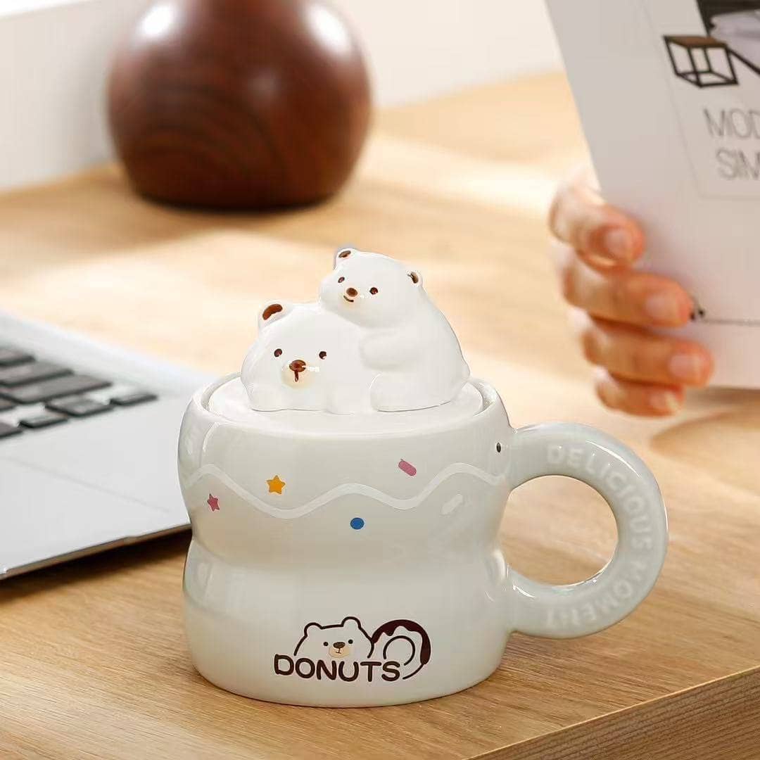 Бокал с мишками Donuts / Серый 3