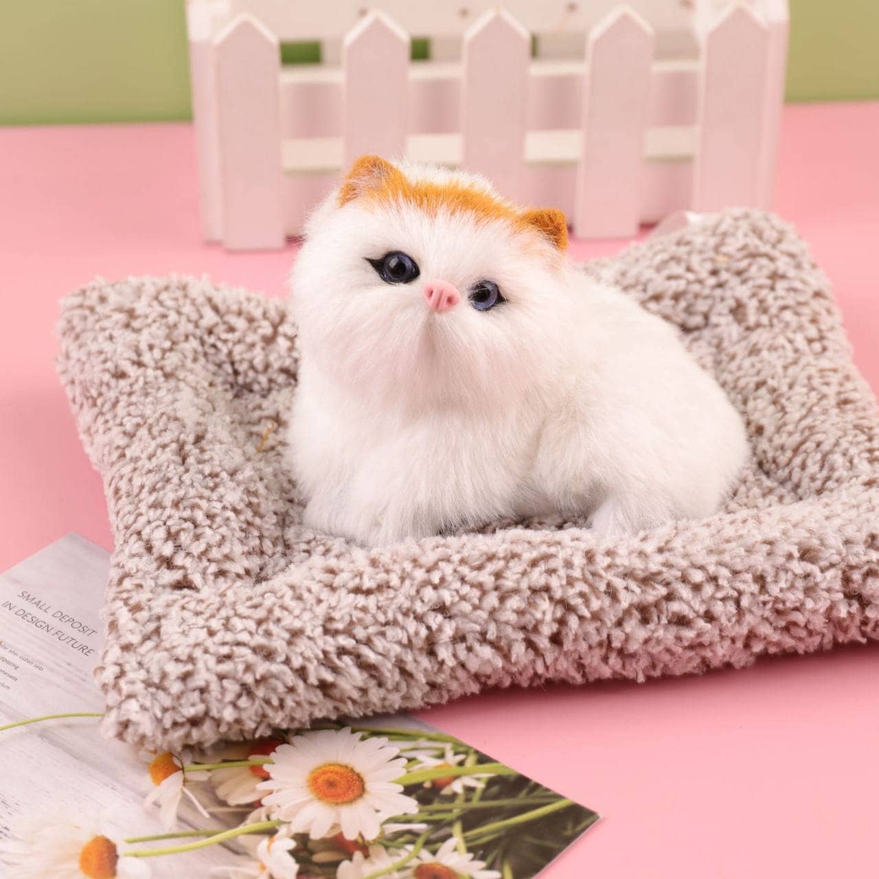 Котик на коврике со звуком на коврике маленький / Серый 2