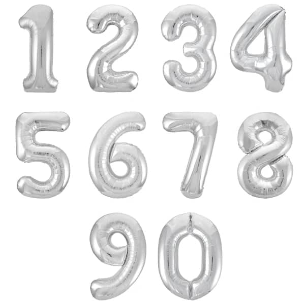 Шар Цифра, 106 см / Серебристый 1
