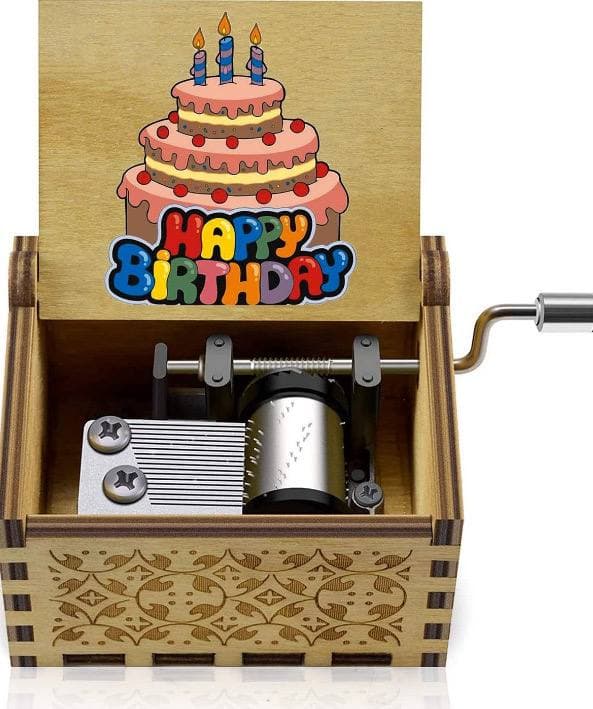 Музыкальная шкатулка деревянная / Happy birthday торт